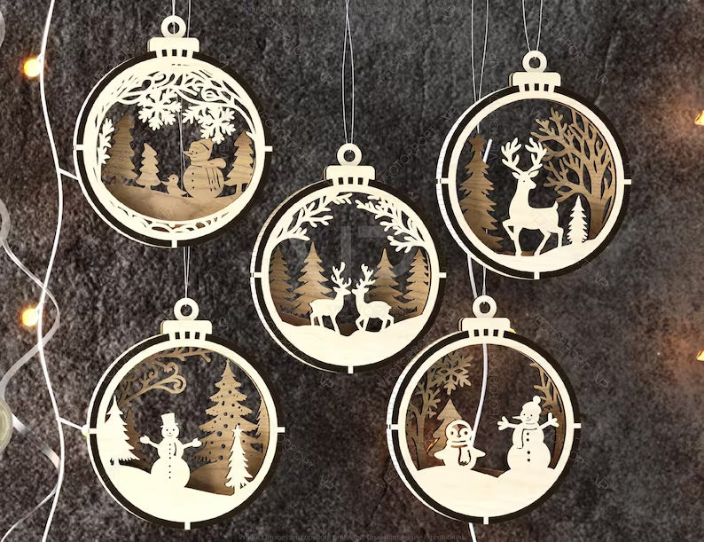 Snowy Scenes Ornaments
