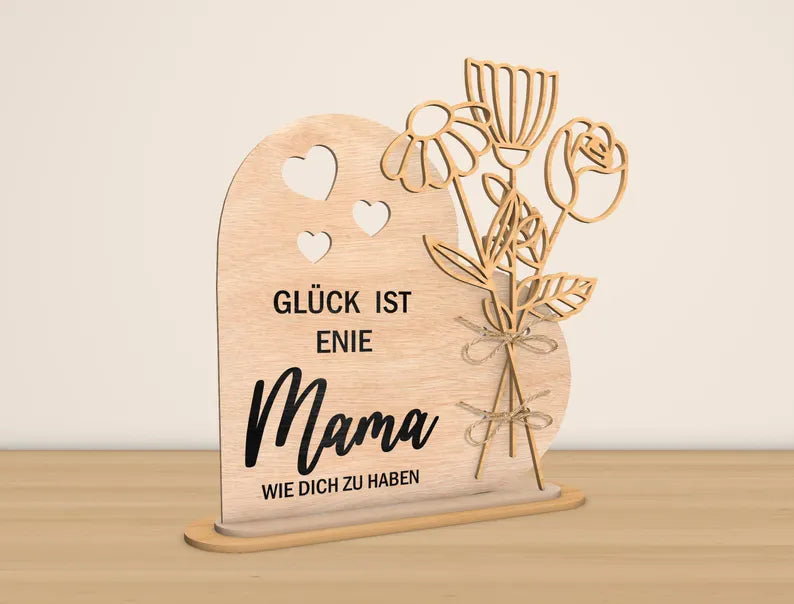 “Mama, You Are My Love” Wooden Flower Stand