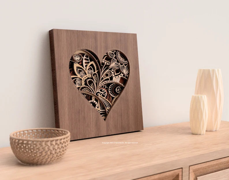 Heart-Shaped Wooden Wall Art