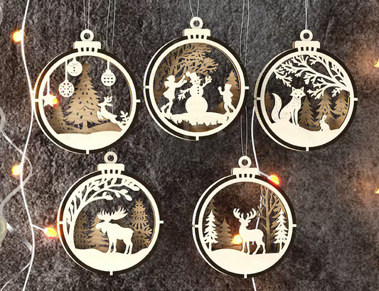 Snowy Scenes Ornaments